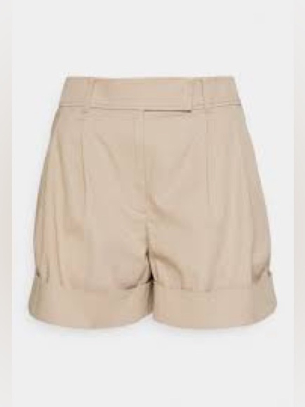 Club Monaco Cuffed Pleated 100% Cotton Camel Beige Bermuda Shorts Size 2